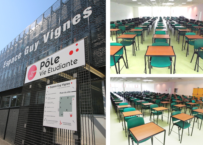 Salle Guy Vignes : location de salles pour vos sessions d’examens et concours 1 La salle Guy Vignes, modulable et spacieuse permet d'accueillir plus de deux-cent-vingt personnes, idéale pour organiser examens et concours.