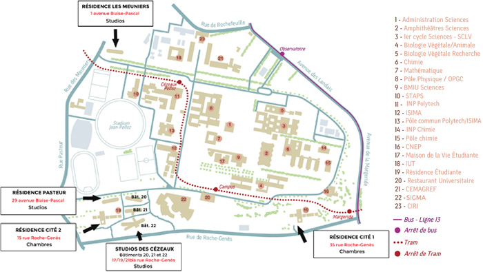 plan-résidence-Cezeaux-Crous Clermont Auvergne