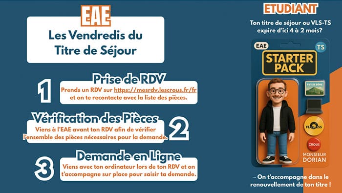 Les Vendredis du Titre de Séjour : un accompagnement dédié aux étudiants internationaux 1 700x395 EAE vendredi titre