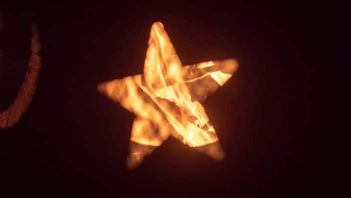 lighted orange star night lamp